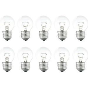 Gloeilamp | Grote fitting E27 | Kogellamp | Helder | 45mm | 15W