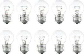 Gloeilamp - Helder - Kogellamp - Grote Fitting E27 - 15W - 10-pack