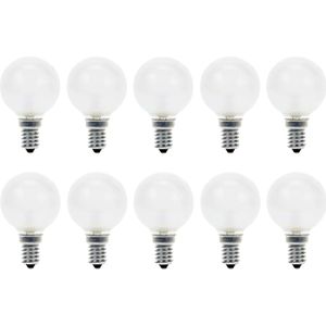 Gloeilamp Kogellamp - Warmwit - Matglas - 10 Stuks
