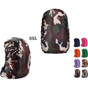 Allesvoordeliger lichtgewicht regenhoes  35 liter - army camo, roze of zwart excl. rugzak