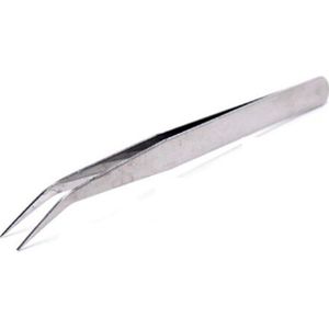Pincet 9,5 cm gebogen RVS