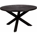 TOFF Viola round diningtable iron star leg - 130 - black