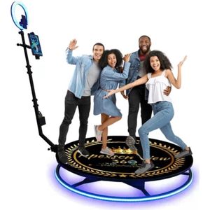360 PhotoBooth Video (80cm) Automatische Machine Photobooth Evenement Party Bruiloft Entertainment Slow Motion Draagbare Roterende Spin Selfie.
