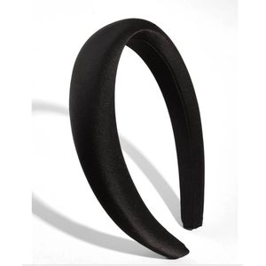 Haarband zwart - hoofdband zwart - Design - Style - Fashion - Mode - Zwart glad - One size - Solide brede hoofdband