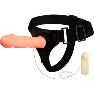 Pretty Love - Vibrerende Strap-on Vibrator / Dildo Jessica 18cm - Met Holle Dildo - Geschikt voor Man en Vrouw - Vibrator