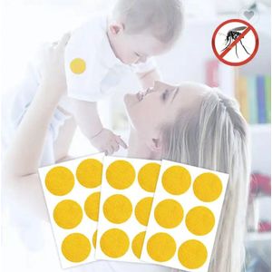 90 gele anti muggen stickers - citronella pleister - deet vrij baby kind veilig - anti mug pleisters antimug antimuggen mosquito repellent muggenbescherming muggenstekker tegen muggenstickers ongedierte insecten bestrijding