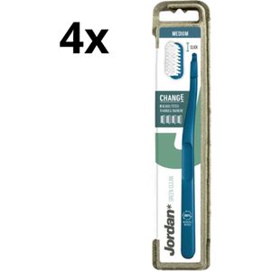 4x Jordan Tandenborstel Green Clean Change Medium 4-pack