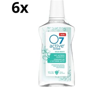 O7 Active Mondspoelmiddel Mild Minty - 6 x 500 ml - Voordeelverpakking