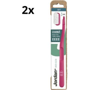 2x Jordan Tandenborstel Green Clean Change Soft 4-pack