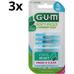 GUM Soft-Picks Comfort Flex Cool Mint Small - 3 x 40 stuks - Voordeelverpakking