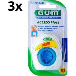 GUM Access Floss Tandzijde - 3 x 50 stuks - Voordeelverpakking