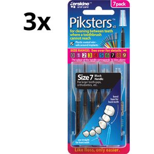 Piksters 7 Zwart 1.1mm - 3 x 7 stuks - Voordeelverpakking