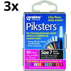 Piksters 7 Zwart 1.1mm - 3 x 40 stuks - Voordeelverpakking