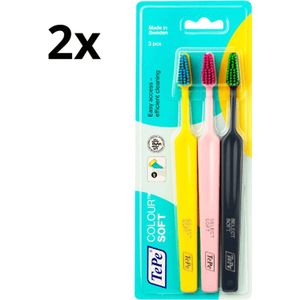 2x TePe Tandenborstel Colour Soft 3-pack - Voordeelverpakking