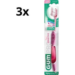 3x GUM Tandenborstel Pro Sensitive Ultra Soft - Voordeelverpakking