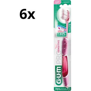 6x GUM Tandenborstel Pro Sensitive Ultra Soft - Voordeelverpakking