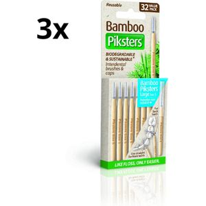 3x Piksters Bamboe Rechte Ragers - Maat 5 - Blauw - 32 stuks