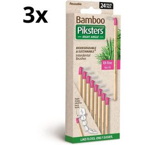 3x Piksters Bamboe Ragers Hoek - Maat 00 XX - Fijn Roze - 24 stuks