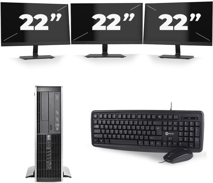 Dell Optiplex 3020 Micro Tower - Intel Core i5-4e Generatie - 8GB RAM - 256GB SSD - Windows 10 + 2x 23 inch Monitor Nette Staat