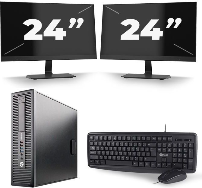 Dell Optiplex 3050 SFF - Intel Core i3-7e Generatie - 8GB RAM - 128GB SSD - Windows 11 + 2x 22 inch Monitor