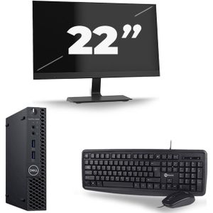 Dell Optiplex 3060 Micro USFF - Intel Core i5-8e Generatie - 16GB RAM - 512GB SSD - Windows 11 + 1x 22 inch Monitor Nette Staat