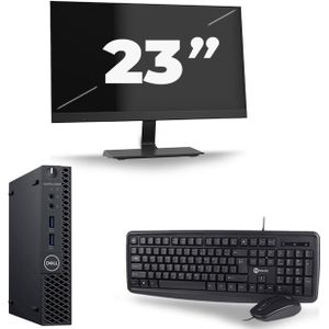 Dell Optiplex 3060 Micro USFF - Intel Core i7-8e Generatie - 16GB RAM - 512GB SSD - Windows 11 + 1x 23 inch Monitor Nette Staat