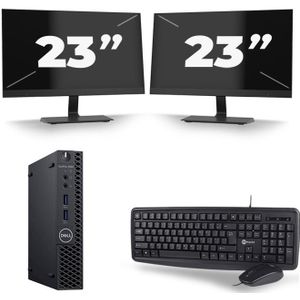 Dell Optiplex 3060 Micro USFF - Intel Core i7-8e Generatie - 16GB RAM - 512GB SSD - Windows 11 + 2x 23 inch Monitor Nette Staat