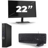 Dell Optiplex 3070 Micro USFF - Intel Core i5-9e Generatie - 16GB RAM - 256GB SSD - Windows 11 + 1x 22 inch Monitor Nette Staat