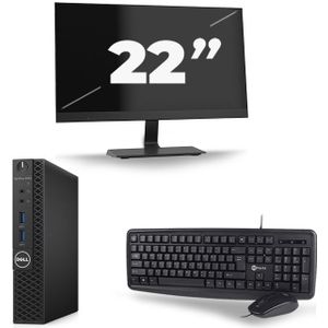Dell Optiplex 3070 Micro USFF - Intel Core i5-9e Generatie - 16GB RAM - 480GB SSD - Windows 11 + 1x 22 inch Monitor