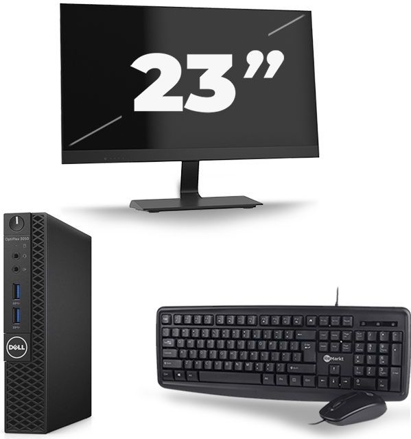 Dell Optiplex 3070 Micro USFF - Intel Core i5-9e Generatie - 16GB RAM - 256GB SSD - Windows 11 + 1x 23 inch Monitor Nette Staat