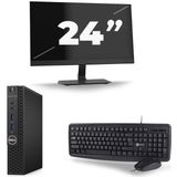 Dell Optiplex 3070 Micro USFF - Intel Core i5-9e Generatie - 16GB RAM - 256GB SSD - Windows 11 + 1x 24 inch Monitor Nette Staat
