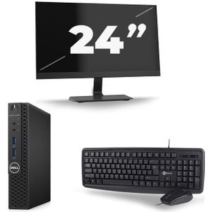 Dell Optiplex 3070 Micro USFF - Intel Core i5-9e Generatie - 16GB RAM - 256GB SSD - Windows 11 + 1x 24 inch Monitor Nette Staat