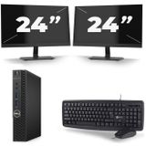 Dell Optiplex 3070 Micro USFF - Intel Core i5-9e Generatie - 16GB RAM - 256GB SSD - Windows 11 + 2x 24 inch Monitor Nette Staat