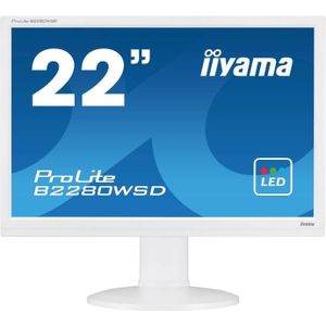 iiyama b2280wsd - 22 inch - 1680x1050 - DVI - VGA - Zwart Zichtbaar gebruikt