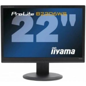 iiyama B2206WS Zwart - 22 inch - 1680x1050 - DVI - VGA - Zwart Zichtbaar gebruikt