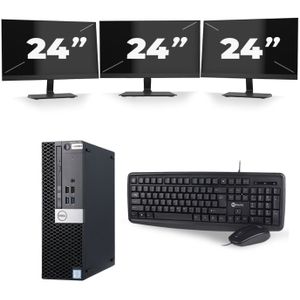 Dell Optiplex 7040 SFF - Intel Core i7-6e Generatie - 16GB RAM - 512GB SSD - Windows 11 + 3x 24 inch Monitor Nette Staat