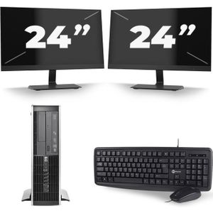 HP Compaq Elite 8300 SFF - Intel Core i7-3e Generatie - 16GB RAM - 480GB SSD - Windows 10 + 2x 24 inch Monitor