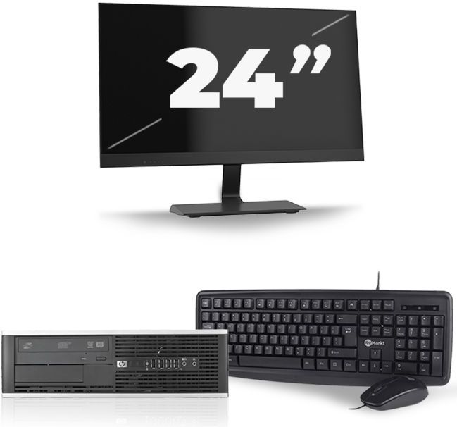 HP Compaq Pro 6300 SFF - Intel Core i7-3e Generatie - 16GB RAM - 512GB SSD - Windows 10 + 1x 24 inch Monitor