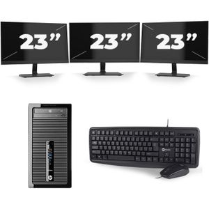 HP EliteDesk 800 G4 USFF - Intel Core i5-8e Generatie - 16GB RAM - 480GB SSD - Windows 11 + 3x 24 inch Monitor