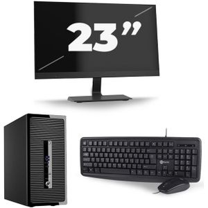 HP ProDesk 490 G2 Micro Tower - Intel Core i3-4e Generatie - 8GB RAM - 120GB SSD - Windows 10 + 1x 23 inch Monitor