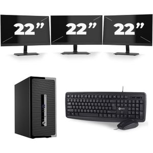 HP ProDesk 490 G2 Micro Tower - Intel Core i3-4e Generatie - 8GB RAM - 128GB SSD - Windows 10 + 3x 22 inch Monitor