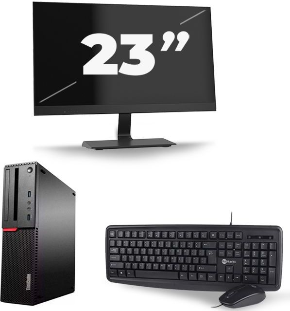 Lenovo ThinkCentre M700 SFF - Intel Core i5-6e Generatie - 8GB RAM - 256GB SSD - Windows 11 + 1x 23 inch Monitor Zichtbaar gebruikt