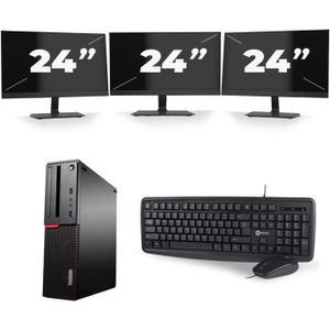 Lenovo ThinkCentre M700 SFF - Intel Core i5-6e Generatie - 8GB RAM - 256GB SSD - Windows 11 + 3x 24 inch Monitor Zichtbaar gebruikt