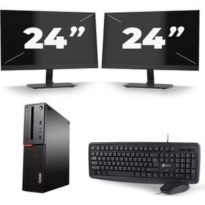 Lenovo ThinkCentre M700 SFF - Intel Core i7-6e Generatie - 16GB RAM - 256GB SSD - Windows 11 + 2x 24 inch Monitor Zichtbaar gebruikt