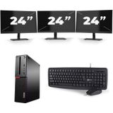 Lenovo ThinkCentre M700 SFF - Intel Core i7-6e Generatie - 16GB RAM - 256GB SSD - Windows 11 + 3x 24 inch Monitor Zichtbaar gebruikt