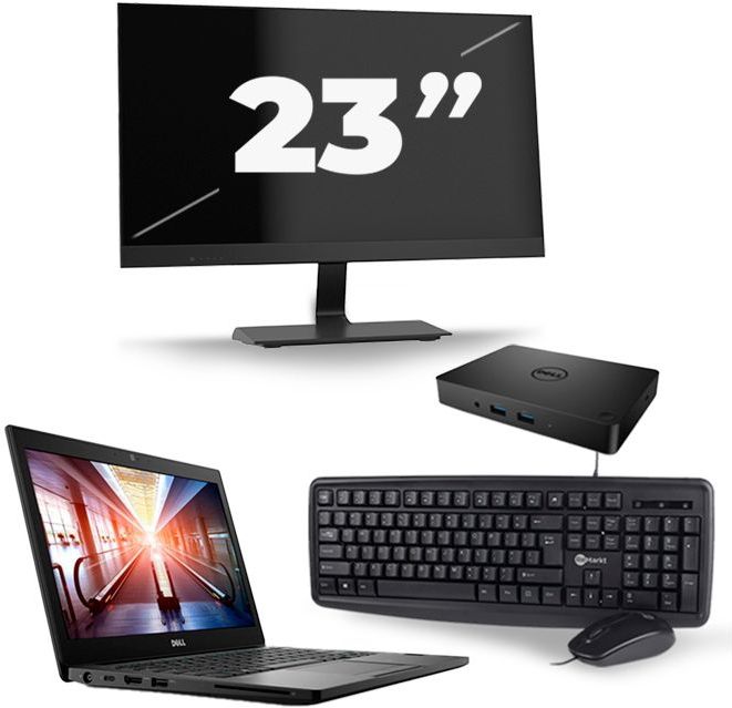 Dell Latitude 7290 - Intel Core i7-8e Generatie - 12 inch - 16GB RAM - 256GB SSD - Windows 11 + 1x 23 inch Monitor Zichtbaar gebruikt