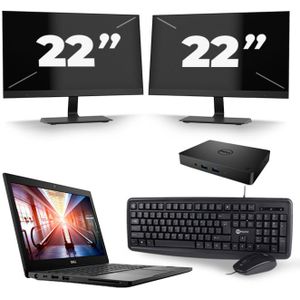 Dell Latitude 7290 - Intel Core i7-8e Generatie - 12 inch - 16GB RAM - 256GB SSD - Windows 11 + 2x 22 inch Monitor Zichtbaar gebruikt