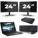 Dell Latitude 3400 - Intel Core i3-8e Generatie - 14 inch - 8GB RAM - 240GB SSD - Windows 11 + 2x 24 inch Monitor Nette Staat