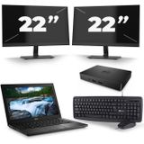 Dell Latitude 3400 - Intel Core i3-8e Generatie - 14 inch - 8GB RAM - 240GB SSD - Windows 11 + 2x 22 inch Monitor