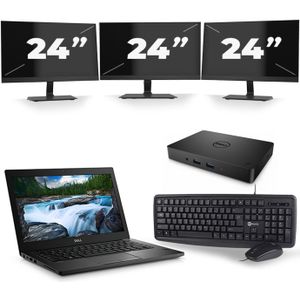 Dell Latitude 3400 - Intel Core i3-8e Generatie - 14 inch - 8GB RAM - 240GB SSD - Windows 11 + 3x 24 inch Monitor